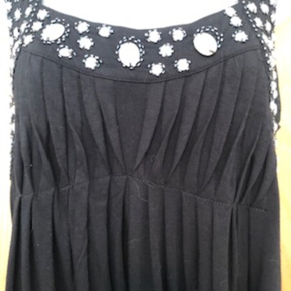 Vintage Embellished Design History Sleeveless Jeweled, Beaded Black Tank Large L - Picture 4 of 7